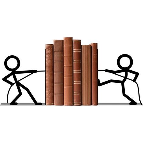 Sujetalibros de metal, Sujetalibros con figura de cuerda, Bonito sujetalibros decorativo, armarios, Separador de libros decorativo (1/5)