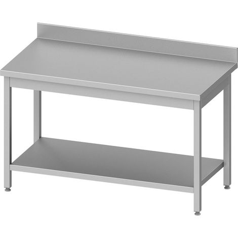 Table Inox de Travail AISI 201 Adossée avec Etagère - Gamme 700 - Stalgast
