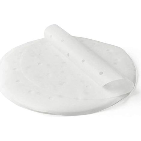 Rundes, perforiertes Backpapier für Airfryer – 100 Stück – Ideal zum Dämpfen und Backen – 20 cm (8 Zoll) (1/5)