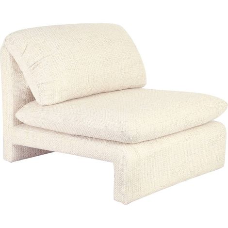 Fauteuil lounge en tissu écru Arelya (1/5)