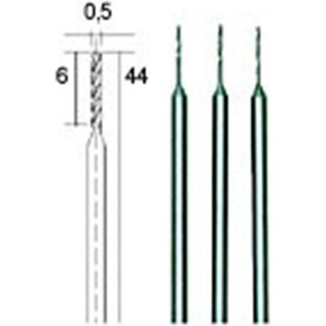 3 Brocas helicoidales 0.5 mm HSS Proxxon 28864