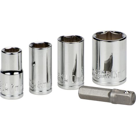 kwb 105000 Steckschlüsseleinsatz 7 mm, 8 mm, 10 mm, 13 mm Antrieb 1/4" (6.3 mm) 5 St. (1/3)
