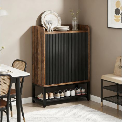 Zapatero con puertas 5 niveles metal y madera OKMYHOME (1/5)