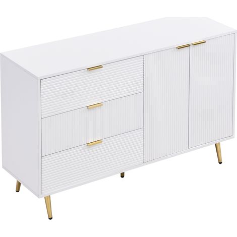 ELVMI Madia con 2 Ante, 3 Cassetti e Ripiani Interni per Soggiorno in MDF 120 × 38 × 80.5 cm (1/5)
