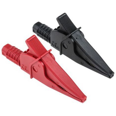 Pince crocodile isolée 20amp 1kv Noir/Rouge (2 unités) Fcr79900rb (1/2)