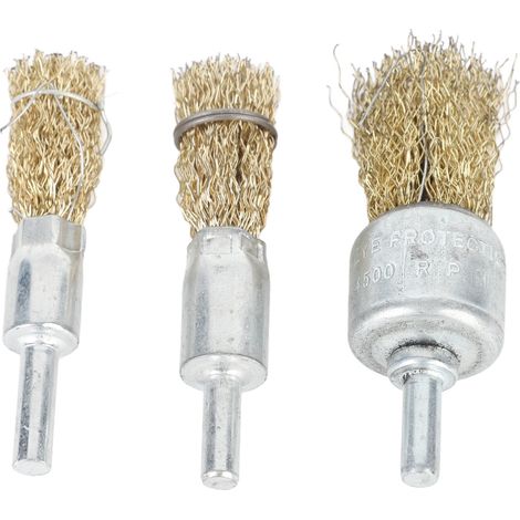 brosse métallique type stylo, brosse métallique type bol, brosse métallique, perceuse électrique, tête de brosse pour meuleuse d'angle, kit de 3 têtes de meulage (1/5)