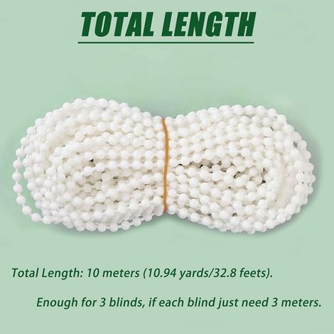 10 Meter weiße Perlengardinen-Accessoires, 10 weiße Perlenknöpfe, ab Lager verfügbar. (1/5)