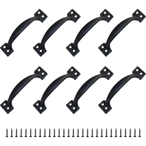 (120 mm) 8 pièces poignées de meubles boutons de porte centre à centre tire poignées en fer rustique pour cuisine porte de grange abri de jardin