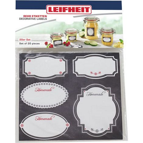 Dekorative Etiketten Leifheit 3218 schwarz langlebig Kunststoff