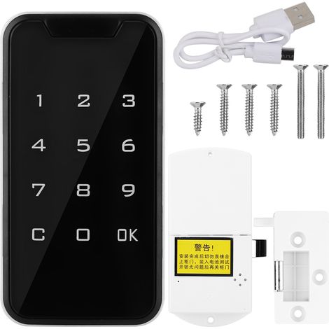 Ortviai Bloc intelligent à écran tactile pour cabinet de fichiers, sauna ou fitness avec verrouillage à code électronique (livré sans piles)