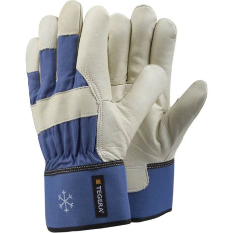 Guantes de trabajo Tegera 206 cuero reforzados con puño de seguridad (1/2)