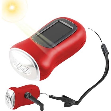 2 torce a manovella con tracolla, illuminazione di emergenza, torcia a manovella con funzione LED e dinamo, kit di emergenza per interruzioni di corrente (1/5)