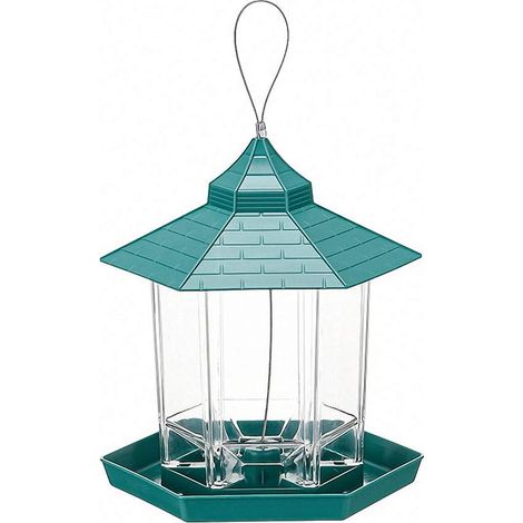 Mangeoire à Oiseaux Sauvages Suspendue pour Jardin Yard Décoration Exterieur Toit Suspendu Mangeoires à Oiseaux Panorama à l'extérieur de la cabane pour Oiseaux Sauvages, etc.