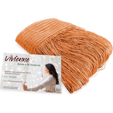 TENDA a FILI Vivienne per porta CM. 150X300 tinta unita ARANCIO