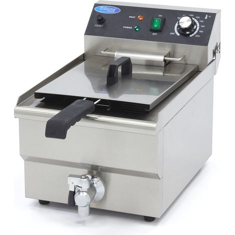 Friteuse - 13L - 1 Panier - avec Robinet de Vidange - Maxima