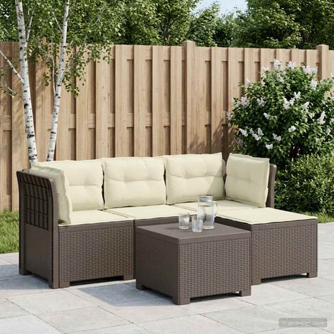 vidaXL Sofá de Jardín para 4 Personas con Cojines y Diseño de Rattan (1/5)