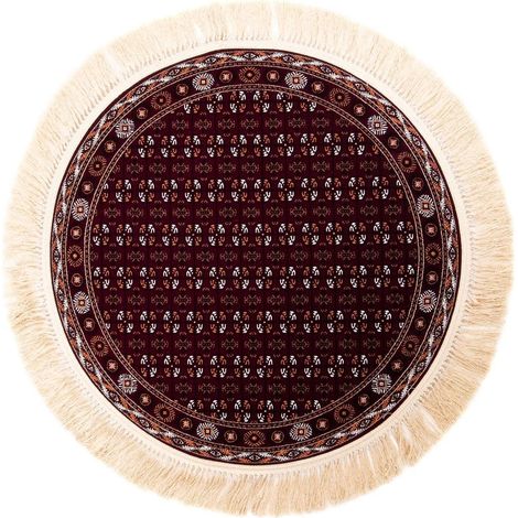 Tapis persan Afghan Mauri  - 150x150cm, Round - 100% Acrylique - Tissé - Rouge foncé