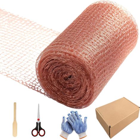 127mm x 15m Copper Wire Mesh Roll - Heavy Duty Copper Mesh Protection Copper Cloth Wire Mesh Multipurpose Pure Copper Wire Mesh Cleaning Copper Grid for (1/5)