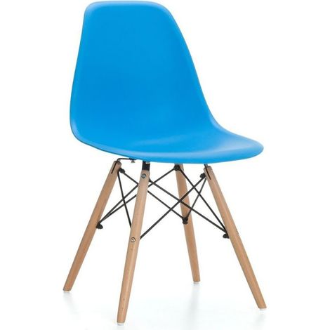 ORION91oficial® - Silla de Comedor, O91, Polipropileno Color Azul y Patas en Madera Haya 46,5 x 48 x 82 cm, Hostelería-Bar-Restaurante-Comedor-Oficina-Coworking- Salón-Teletrabajo-Cocina - spaziOrion (1/5)