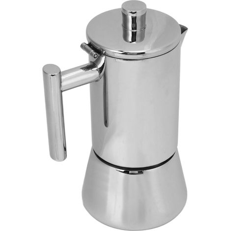 Cafetière en acier inoxydable poli, compatible avec les plaques à induction, 500 ml (10 tasses) (1/5)