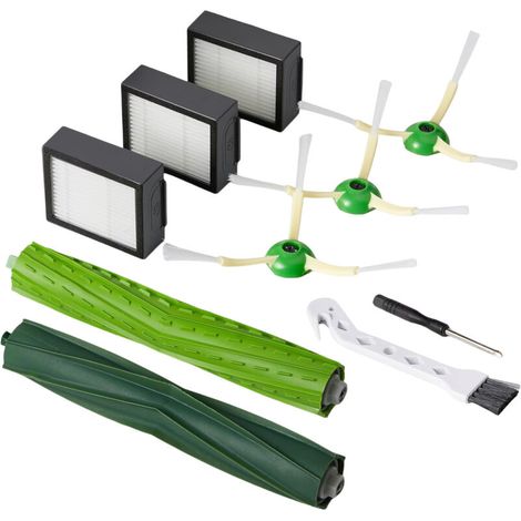 Ricambi per iRobot Roomba serie i/e/j, i7 i7+ i3 i3+ i4 i4+ i6 i6+ j7 j7+ E5 E6 E7, accessori di ricambio per spazzole per Roomba, 1 spazzola principale, 4 filtri, 6 spazzole laterali (1/4)