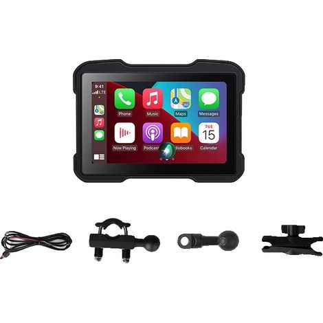 Affichage CarPlay Moto, Résolution HD, Étanche IP67, 5 pouces SANS DVR (1/2)