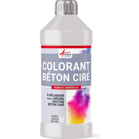 Colorant pour béton ciré, gamme nuances minérales, décoration - 100 ml Isatis Blanc - ARCANE INDUSTRIES