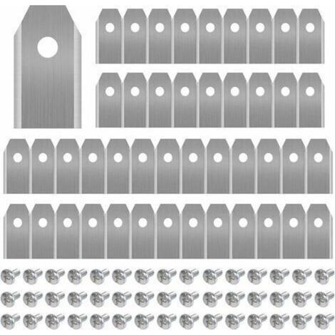 45 x Lames de Couteau en Titane pour Toutes Les Tondeuses Robotiques Husqvarn/Automower/ Yardforce/Gardena(3g-0.75mm) Avec 45 Vis, Lames de Rechange pour Modèles 105,310,315,320,420,430x,r40i (1/5)