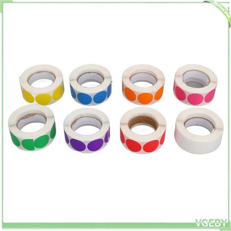 Étiquettes autocollantes - FAFEICY - 8 rouleaux - Auto-adhésives - Couleurs aléatoires - Personnalisables (1/5)