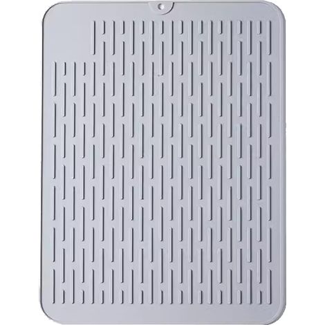 40x30cm (Gris) Tapis d'égouttement en silicone, antidérapant, facile à nettoyer, pour le comptoir de la cuisine (1/5)