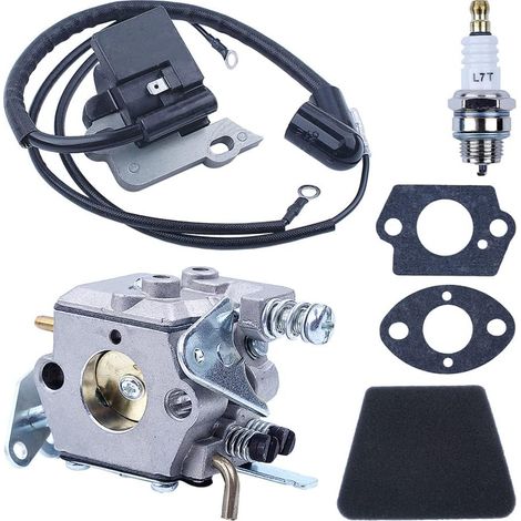 Kit carburateur et bobine d'allumage, tronçonneuse pour Partner 350 351 370 371 420, 【NUMÉRO DE PIÈCE DE REMPLACEMENT】 pour 530039167, 530 03 91-67, 【NUMÉRO DE PIÈCE DE REMPLACEMENT】 pour (1/5)