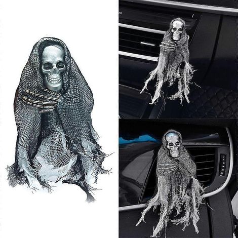 Sortie d'aération en forme de crâne pour voiture - Surprise effrayante - Aromathérapie pour les festivités d'Halloween (1/4)