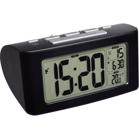 TFA Dostmann 60.2532.01 radiopiloté(e) Réveil noir Heures de réveil 1 (1/3)