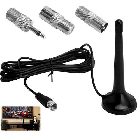 Antenne Radio Dab/FM avec 3 antenne TV intérieur puissante, antenne Dab Haute Performance pour systèmes stéréo, antenne FM, antenne Radio et antenne intérieure, antenne télescopique, Compatible Radio (1/5)