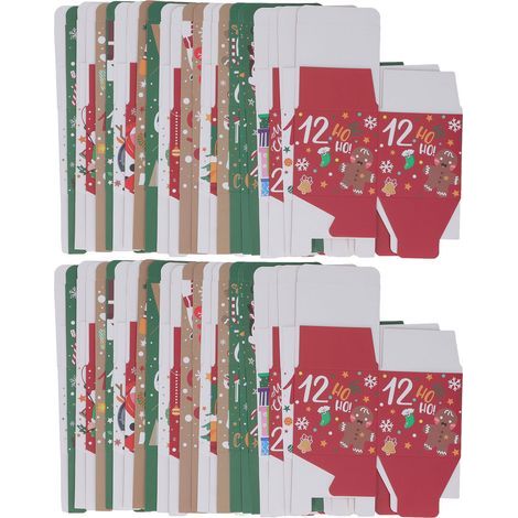 48 Weihnachtsgeschenkboxen mit bezaubernden Designs und Deckeln für Süßigkeiten und Partys (1/5)