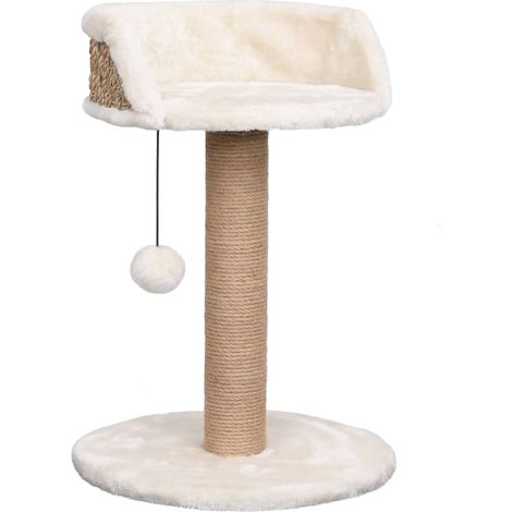 Tiragraffi per gatti Mobili per arrampicata su torre Raschietto per gatti Piattaforma da arrampicata con tiragraffi 49 cm Seagrass Beige 020022447