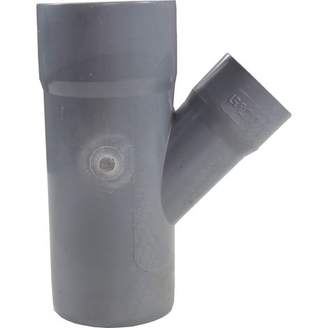 First Plast – Culotte 45° réduite Mâle Femelle Ø100-80 – Raccord d'évacuation PVC – Emboîture à coller – Norme NF EN 1329-1