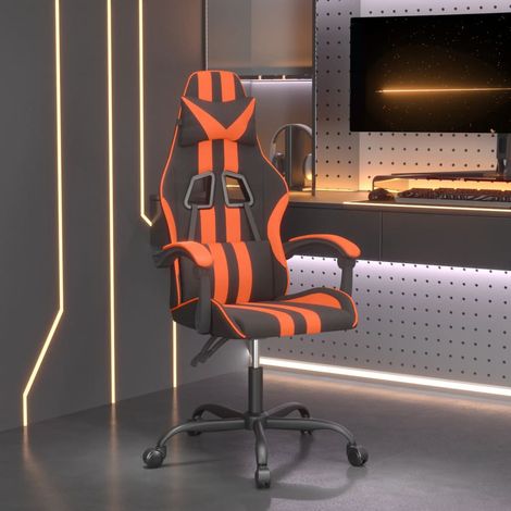 Gaming-Stuhl Schwarz und Orange Kunstleder