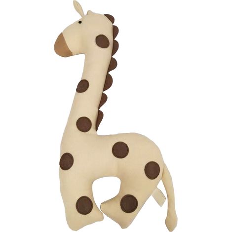 Niedliches Giraffen-Plüschtier für Kinder – Weiches Dekokissen für Zuhause – Wohnzimmerdekoration aus kaffeefarbenem Polka-Dot-Canvas (1/5)