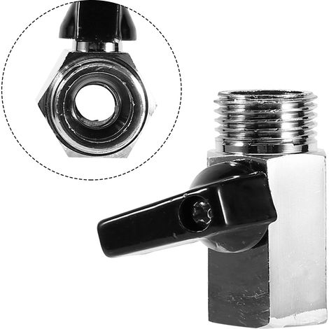 Vanne à bille 1/2" filetage mâle x femelle pour compresseur d'air (1/5)