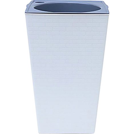 Pot de fleurs carré en plastique blanc Pengzhipp 8,27'' × 7,87'' × 4,72'' (1/5)