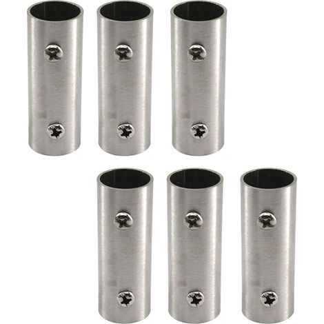 6 Pcs 19mm Stainless Steel Straight Fittings for Hanging Bars, Fence, Handrail (1/5)