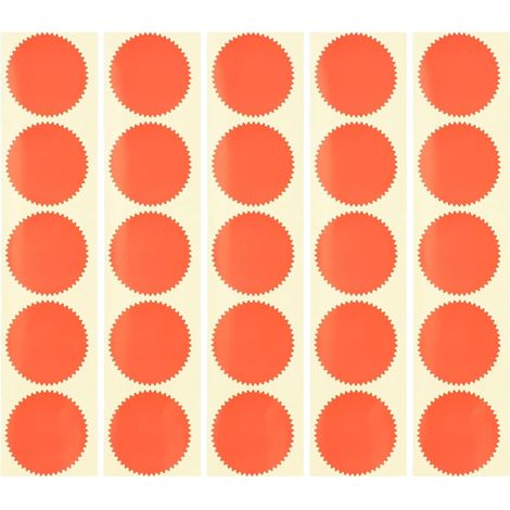 Zahnrad Siegelaufkleber aus Papier 100 Stück Orangefarbene