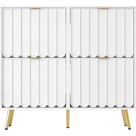 Zapatero estrecho con 4 cajones abatibles, blanco, 100 x 24 x 91,5 cm (1/5)