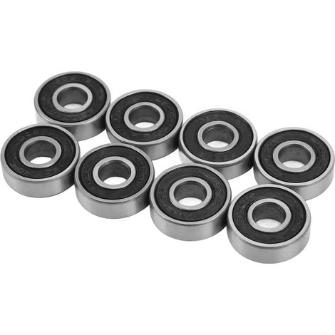 8 Roulements à Billes 608RS ABEC 9 en Acier Scellés 8x22x7mm pour Skateboard, Roller et Longboard Noirs (1/5)