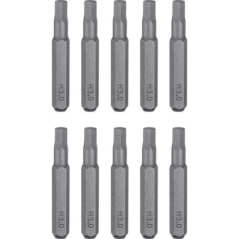 10pcs H3.0 Embout de Tournevis Hexagonal 5/32" Tige Hexagonale 28mm Longueur Acier S2 Magnétique Tête Hexagonale Embouts de Tournevis pour la Réparation de Précision (1/5)
