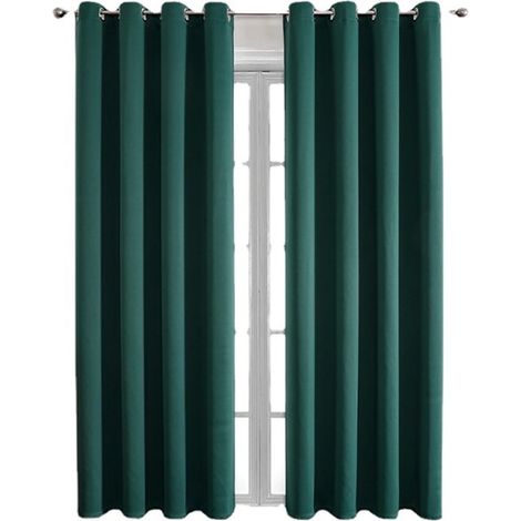 1-teiliger Verdunkelungsvorhang – 132 x 160 cm – Dunkelgrün – Polyester (1/4)