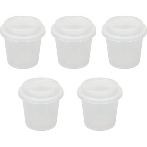 Boîte De Rangement Pour Éponges À Maquillage - Forme De Tasse Transparente - 5 Pièces - Pour Voyage Et Salle De Bain (1/5)