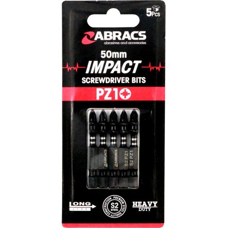 Abracs Impact Screw Driver Bit PZ2 50mm - Box of 5 (1/2)