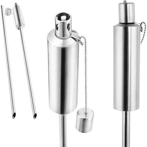 Set di torce da giardino, acciaio inossidabile, 115 cm, confezione da 6 (1/5)
